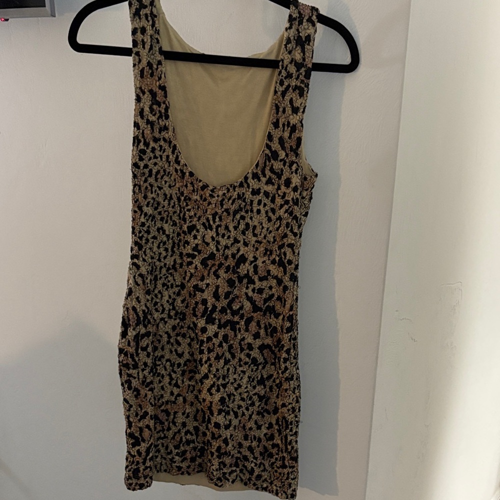 🤎Free People Animal Print Mini Dress - Picture 3 of 4